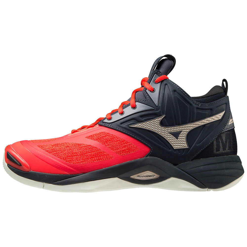 Zapatillas Voleibol Mizuno Wave Momentum 2 Mid Hombre Rojas/Doradas Ofertas FSTW-10375